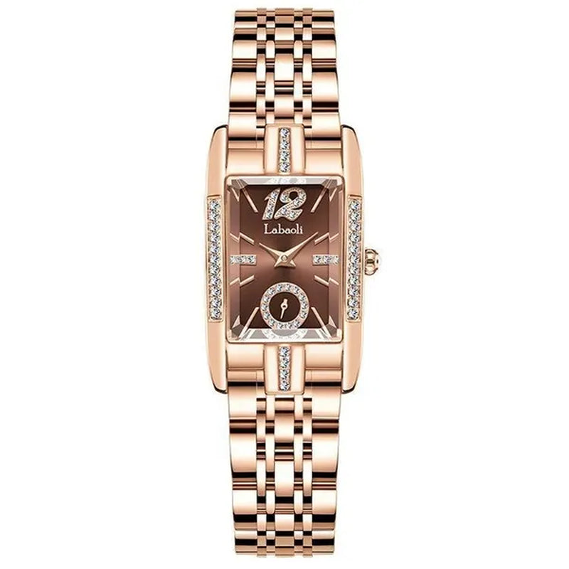 Labaoli New-Style Women'S Square Watches for Ladies Female Wrist Watch Solid Steel Strap Waterproof Casual Quartz Watches for Women with Embedded Zircon